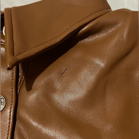 HOUSE OF CB ‘Crystal’ Tan Brown Vegan Leather Backless Blazer Midi Dress - Picture 5 of 9